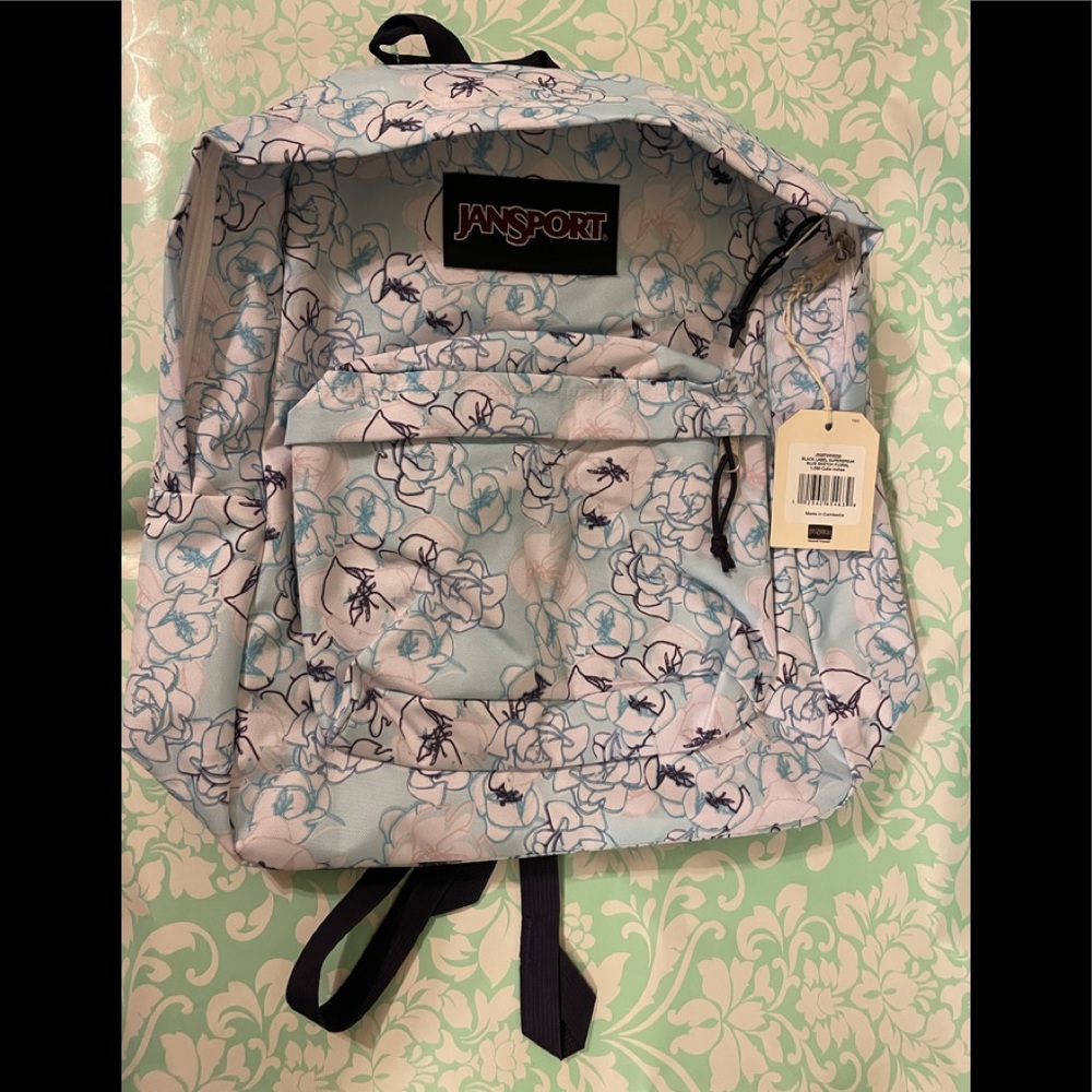Jansport blue sketch floral backpack